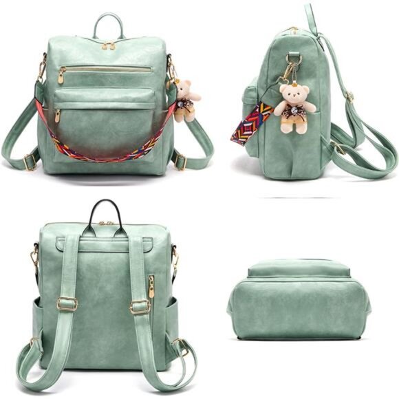 Women Backpack Purse Multipurpose Handbags Shoulder Bag PU Leather Travel bag main image 6